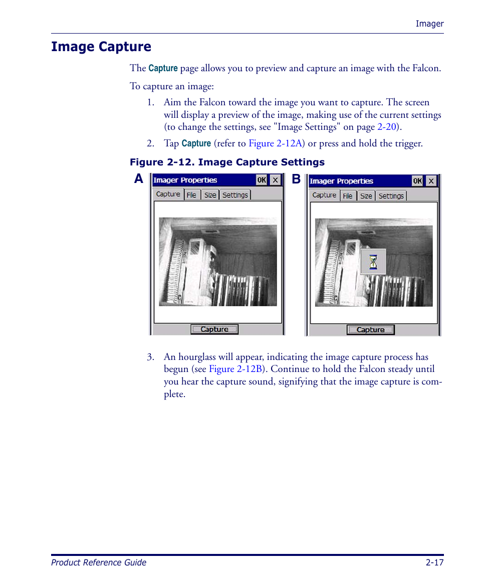 Image capture, Image capture -17 | Datalogic Scanning 4420 User Manual | Page 33 / 240