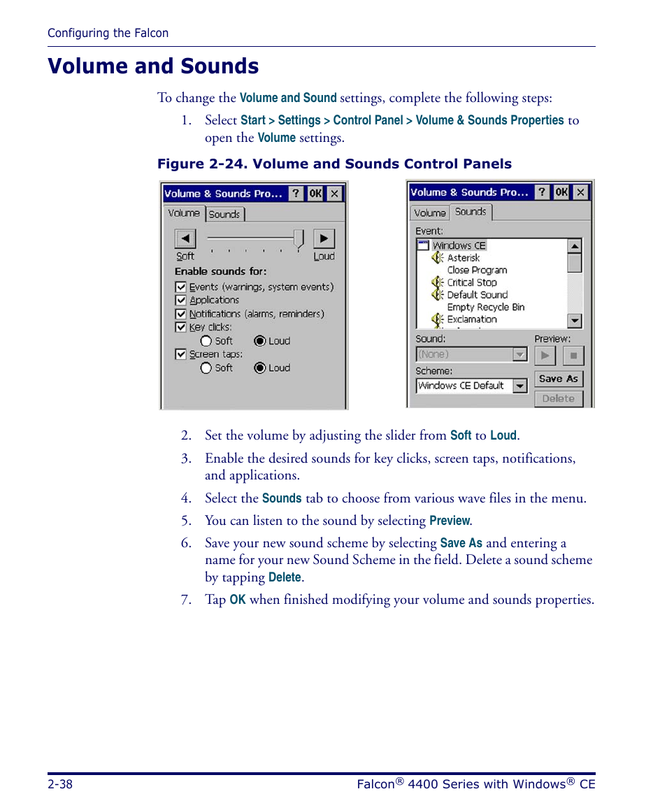 Volume and sounds, Volume and sounds -38 | Datalogic Scanning 4420 User Manual | Page 54 / 240