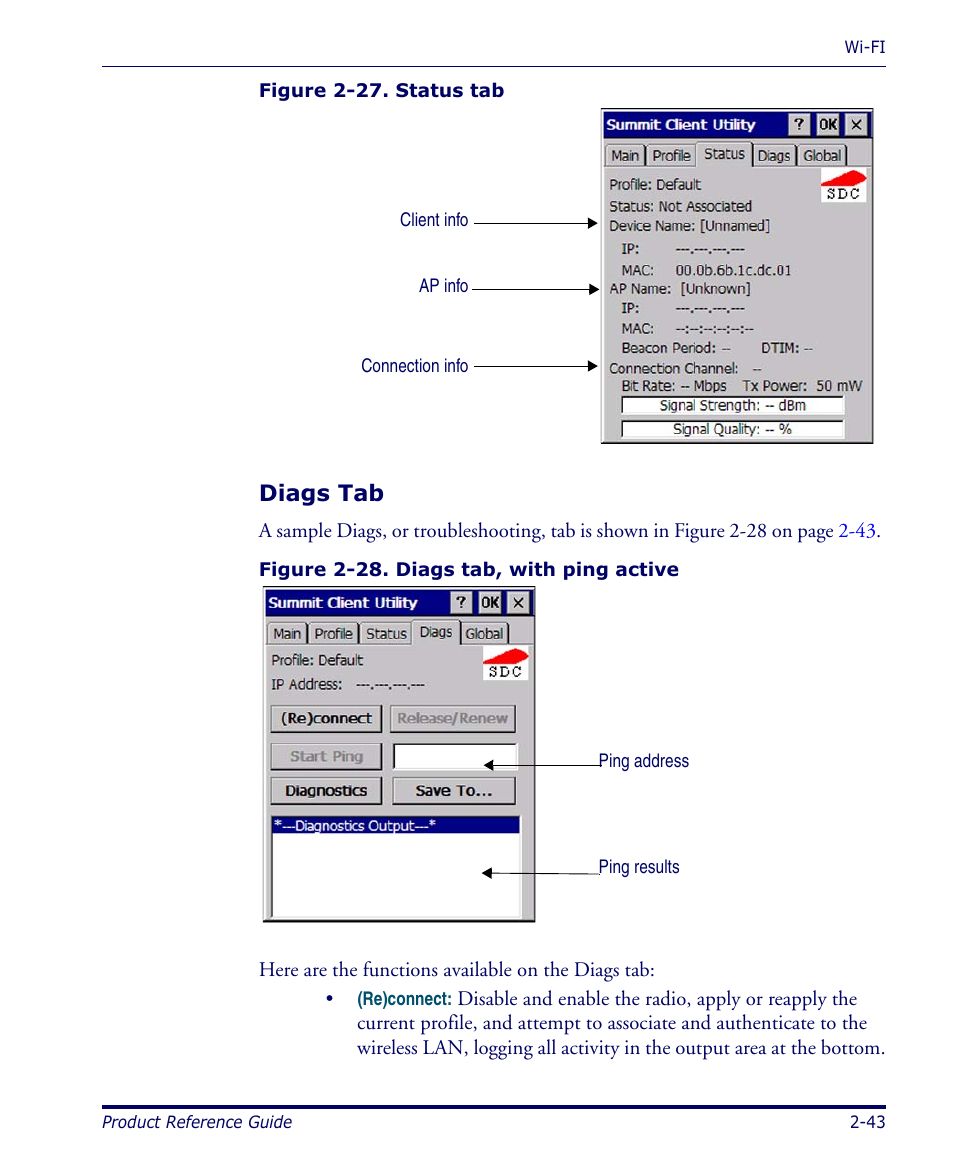 Diags tab | Datalogic Scanning 4420 User Manual | Page 59 / 240