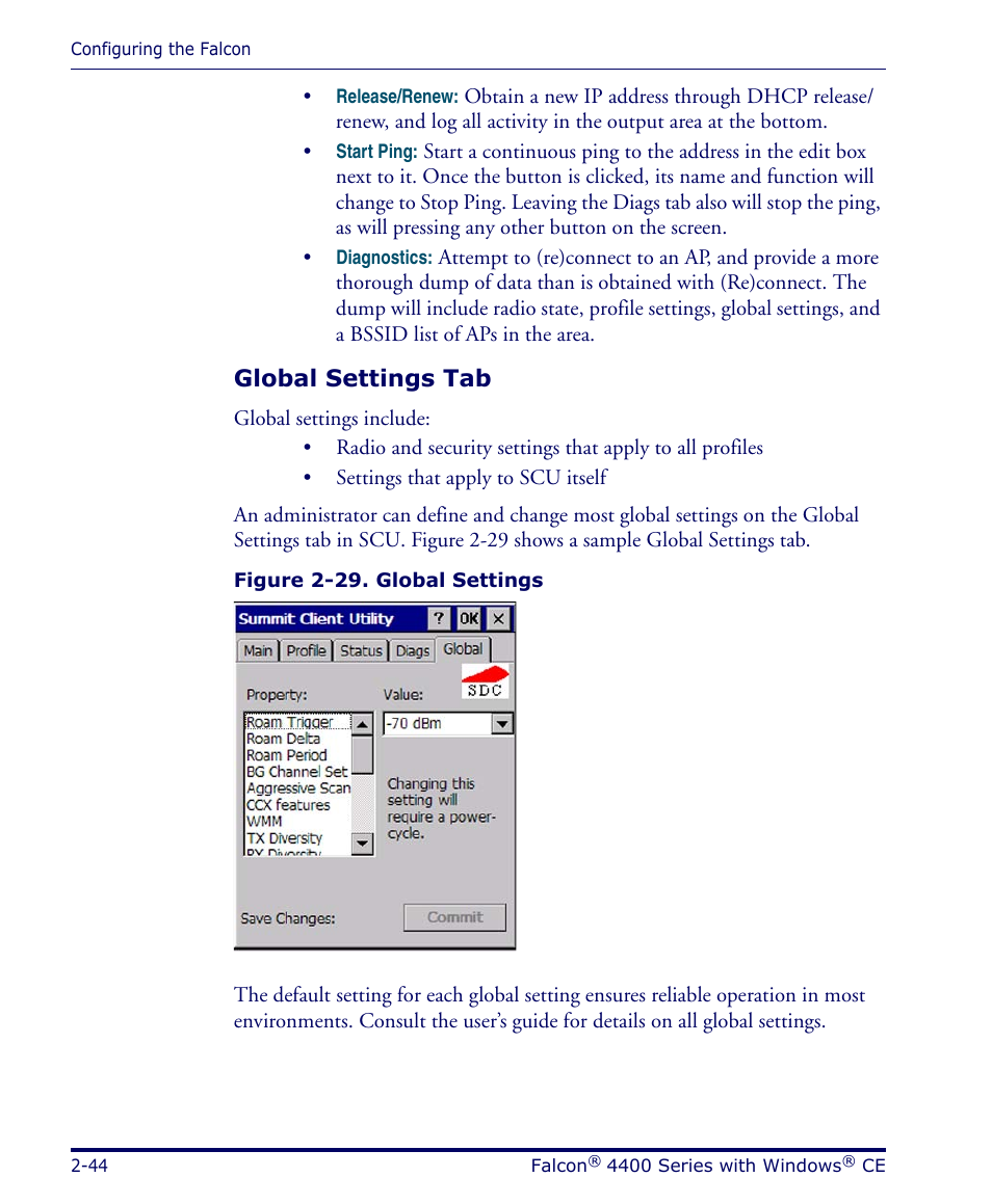 Global settings tab | Datalogic Scanning 4420 User Manual | Page 60 / 240