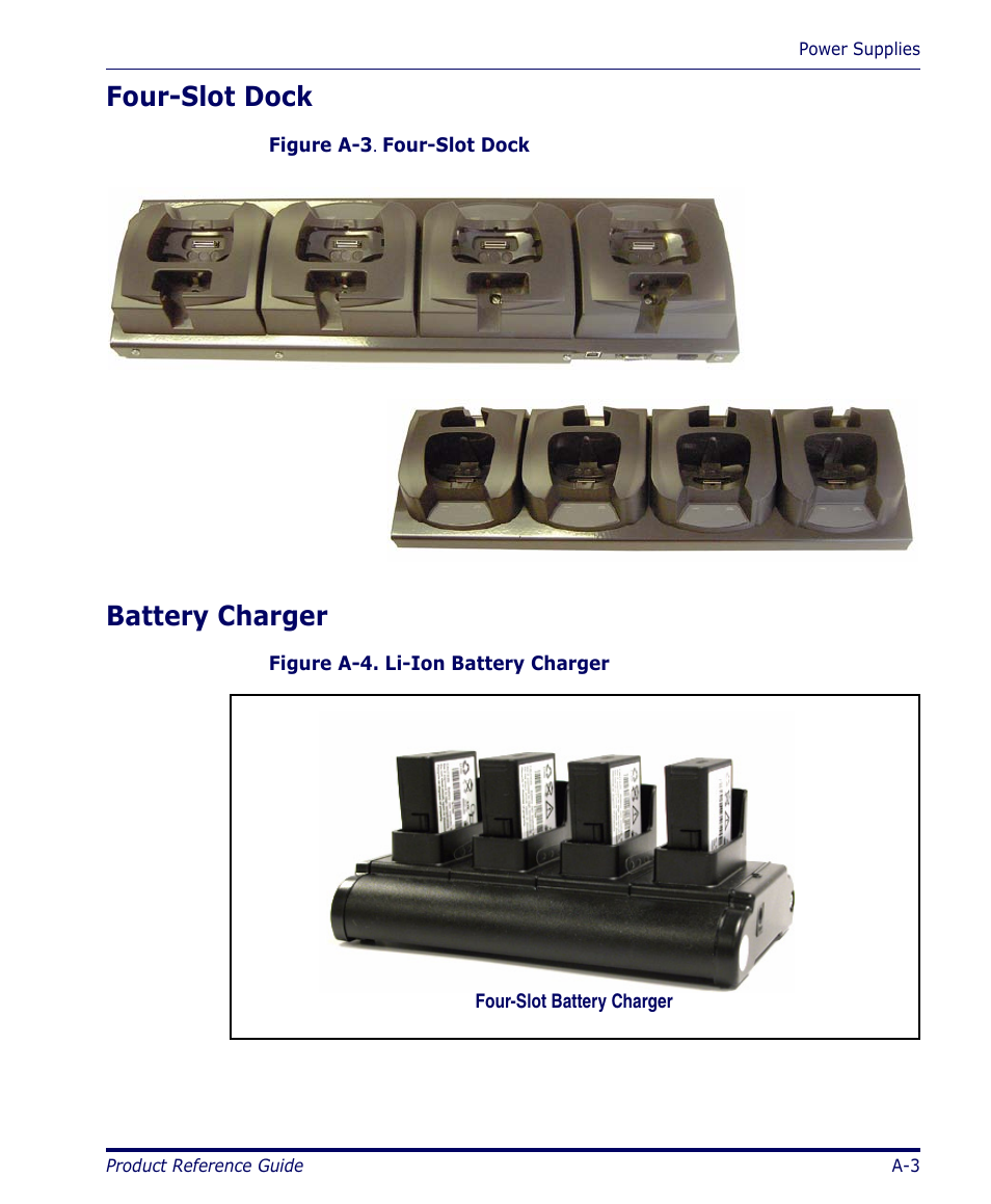 Four-slot dock, Battery charger | Datalogic Scanning 4420 User Manual | Page 91 / 240