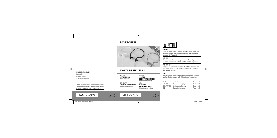 Silvercrest SSK 120 A1 User Manual | 89 pages