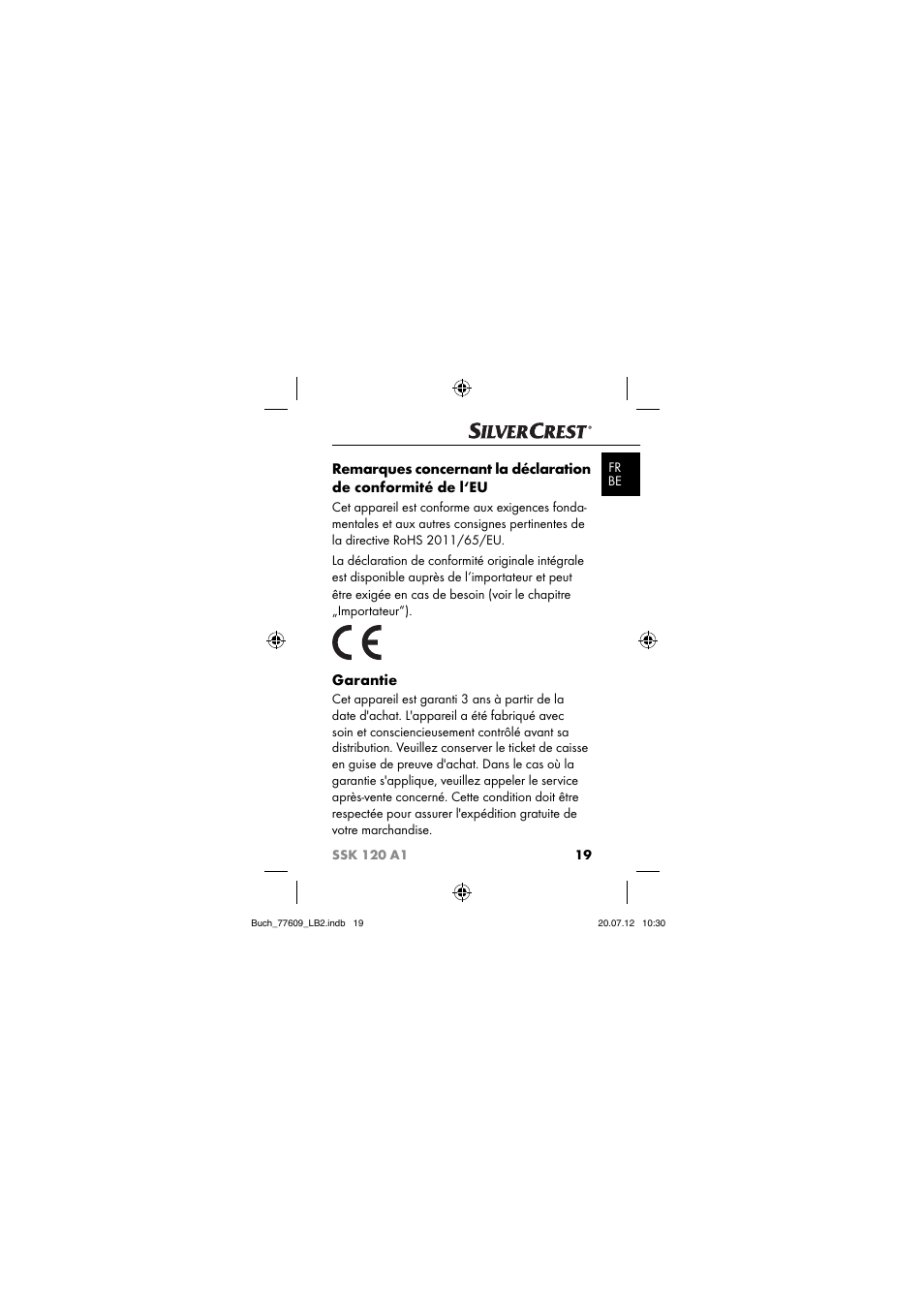 Garantie | Silvercrest SSK 120 A1 User Manual | Page 21 / 89