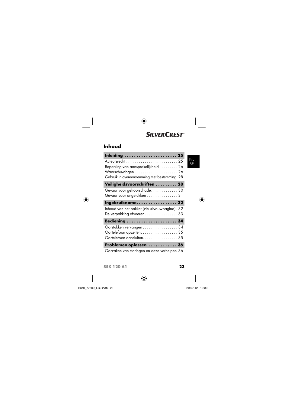 Inhoud | Silvercrest SSK 120 A1 User Manual | Page 25 / 89