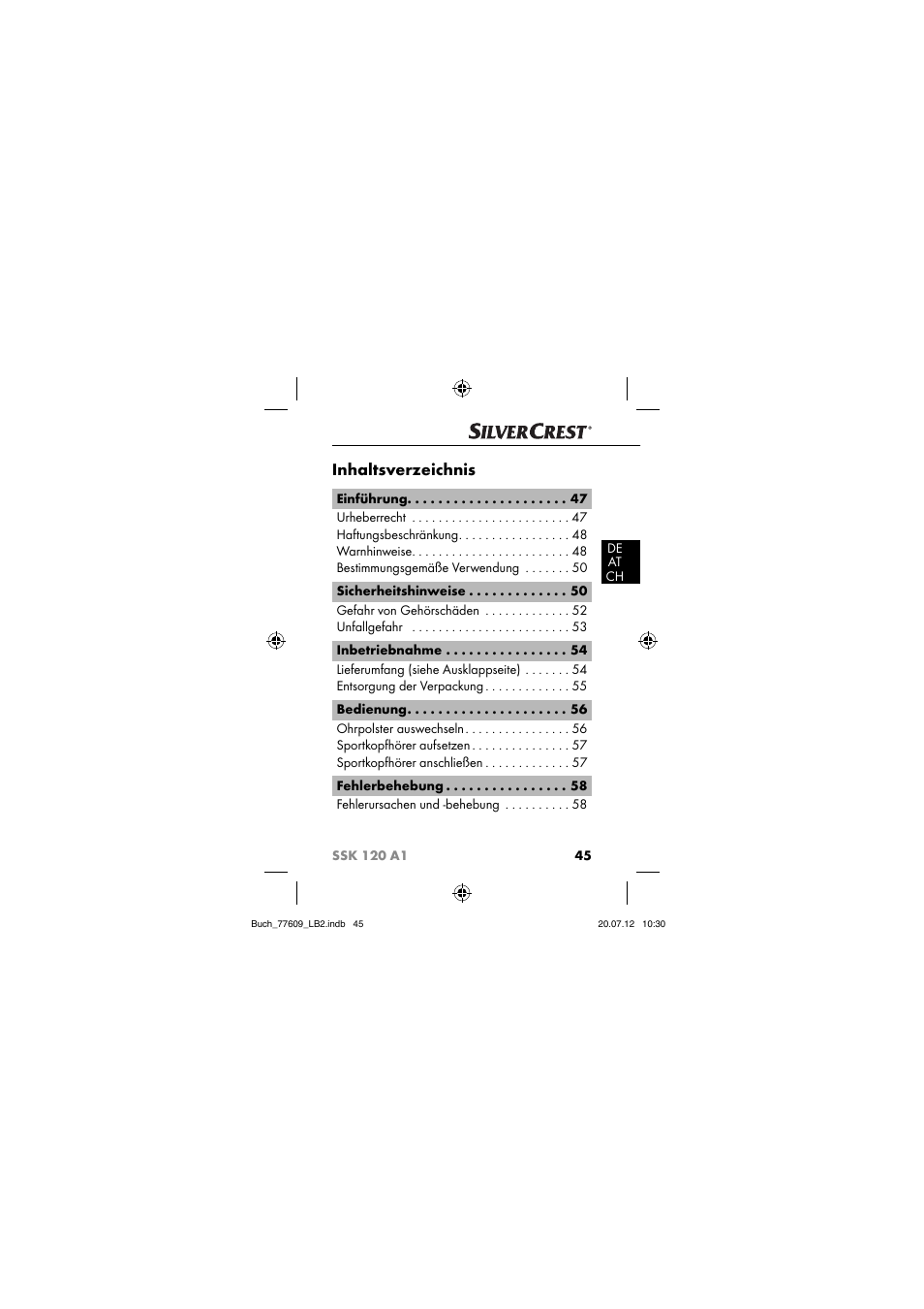 Silvercrest SSK 120 A1 User Manual | Page 47 / 89