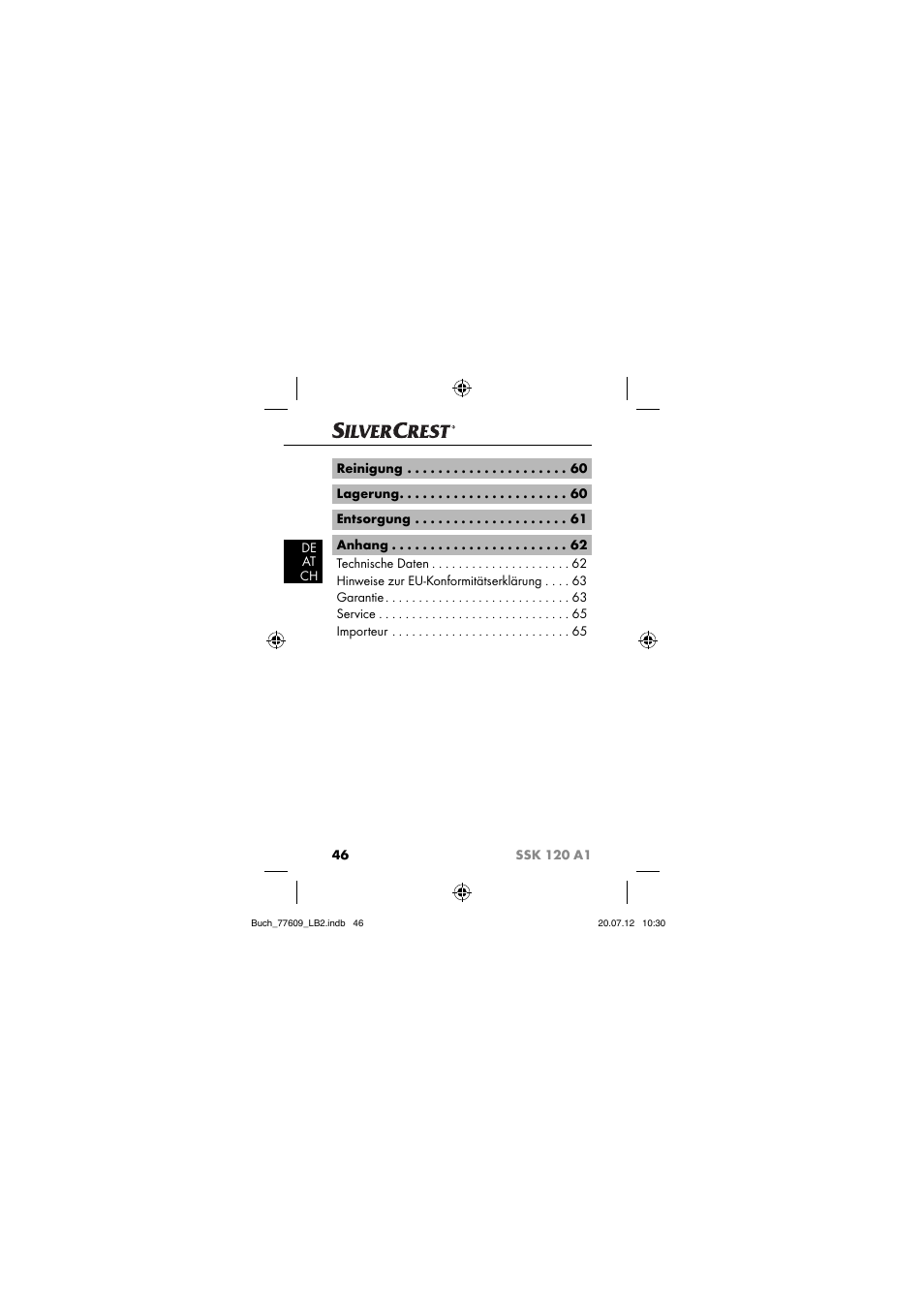 Silvercrest SSK 120 A1 User Manual | Page 48 / 89