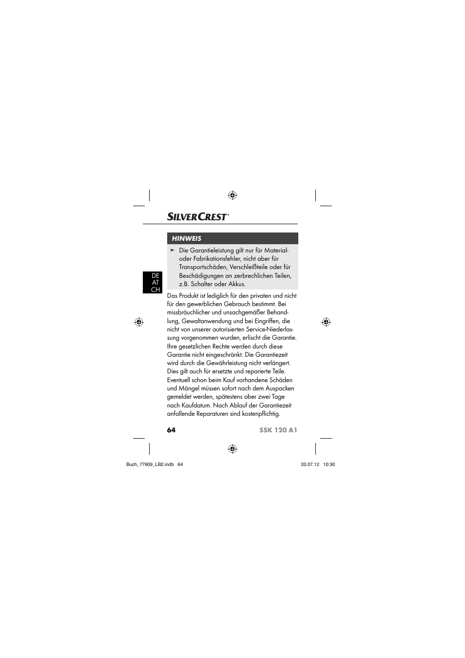 Silvercrest SSK 120 A1 User Manual | Page 66 / 89