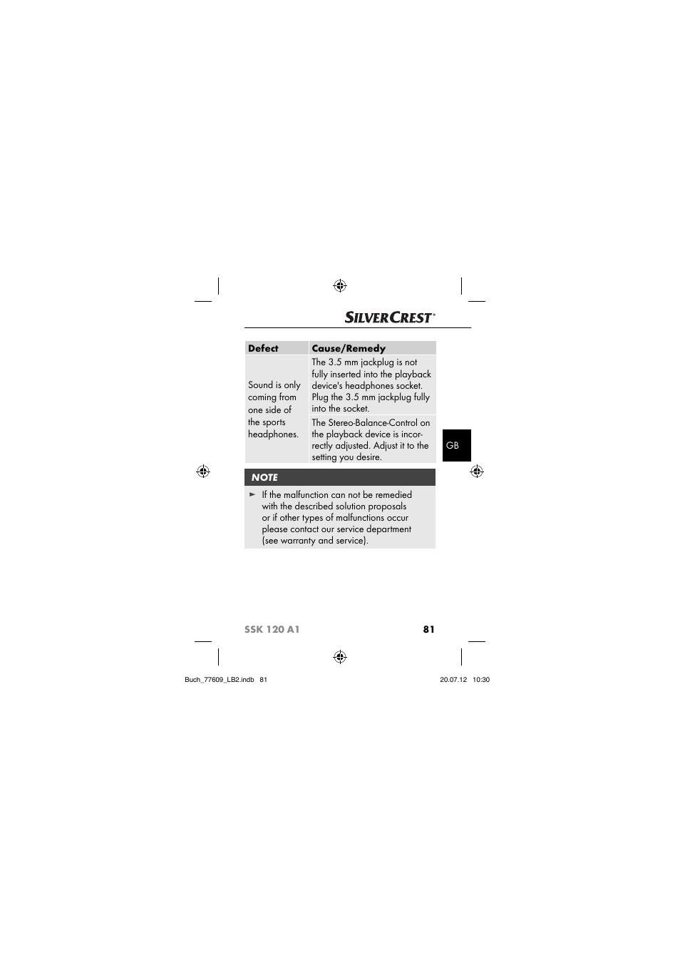 Silvercrest SSK 120 A1 User Manual | Page 83 / 89