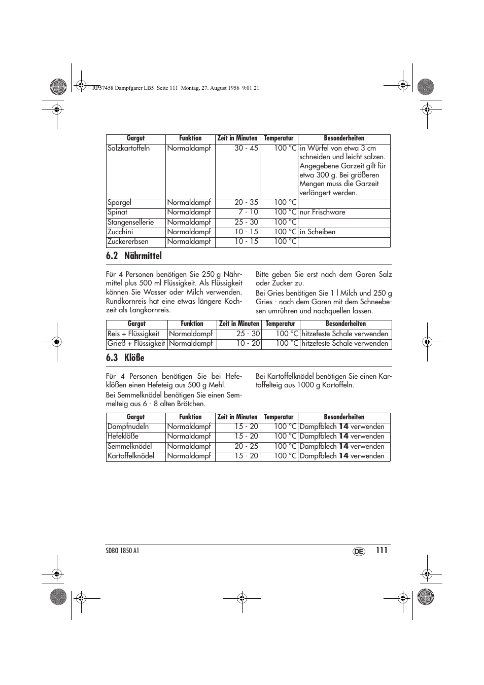 2 nährmittel, 3 klöße | Silvercrest SDBO 1850 A1 User Manual | Page 113 / 126