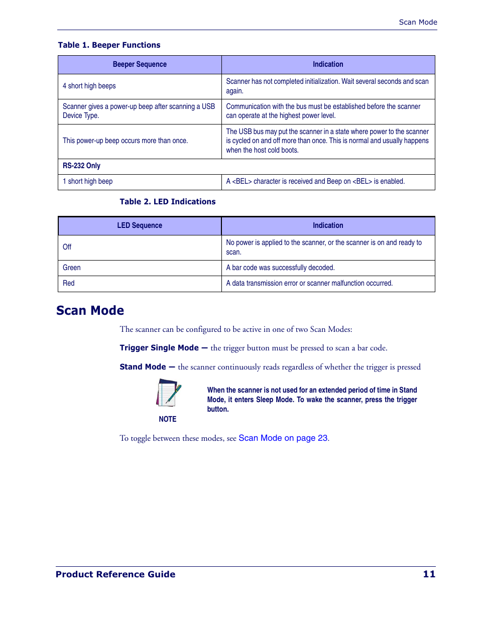 Scan mode | Datalogic Scanning QUICKSCAN QD 2300 User Manual | Page 17 / 192