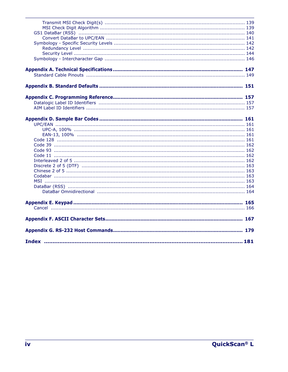 Datalogic Scanning QUICKSCAN QD 2300 User Manual | Page 6 / 192