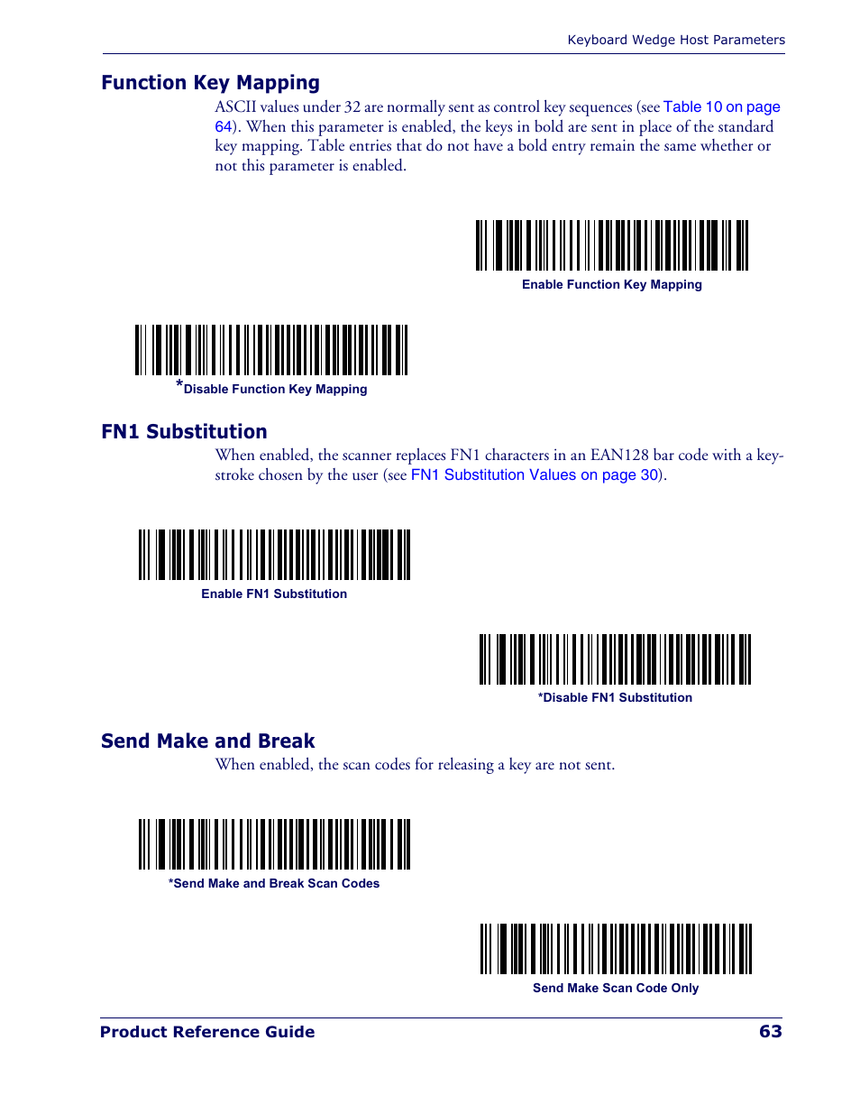 Function key mapping, Fn1 substitution, Send make and break | Datalogic Scanning QUICKSCAN QD 2300 User Manual | Page 69 / 192