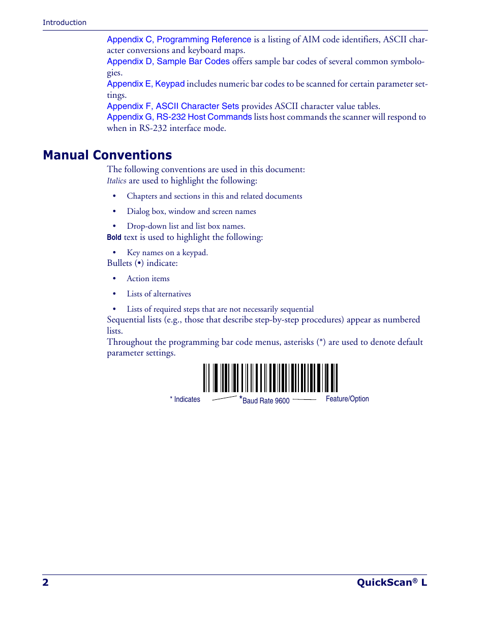 Manual conventions | Datalogic Scanning QUICKSCAN QD 2300 User Manual | Page 8 / 192