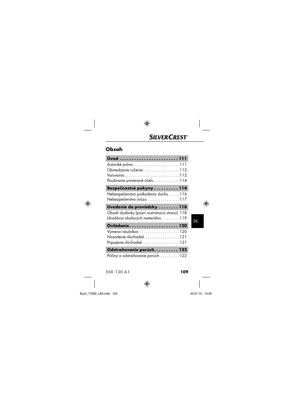 Silvercrest SSK 120 A1 User Manual | Page 111 / 153