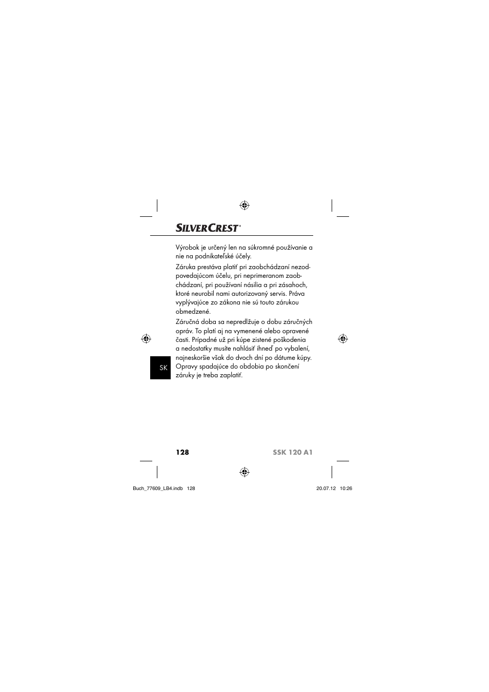 Silvercrest SSK 120 A1 User Manual | Page 130 / 153