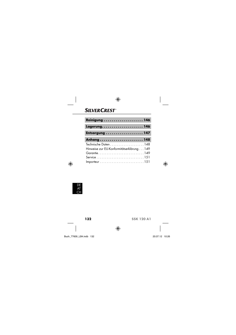 Silvercrest SSK 120 A1 User Manual | Page 134 / 153