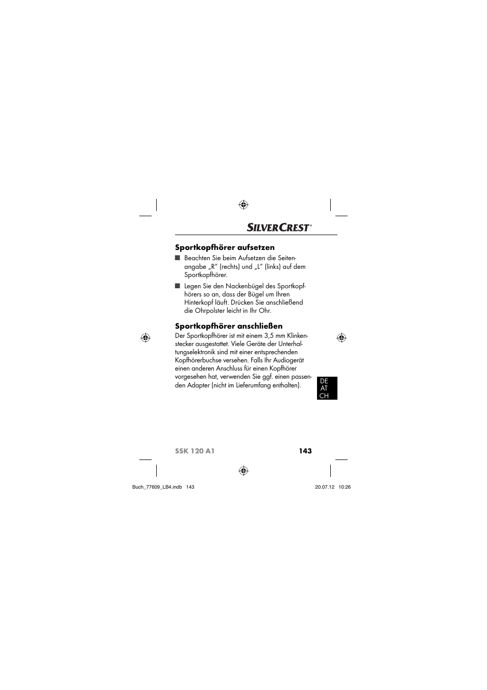 Sportkopfhörer aufsetzen, Sportkopfhörer anschließen | Silvercrest SSK 120 A1 User Manual | Page 145 / 153