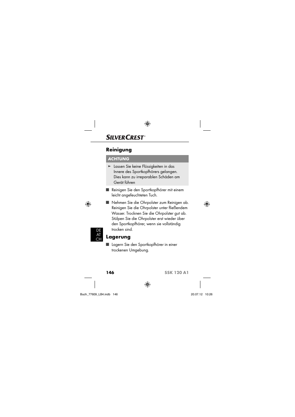 Reinigung, Lagerung | Silvercrest SSK 120 A1 User Manual | Page 148 / 153