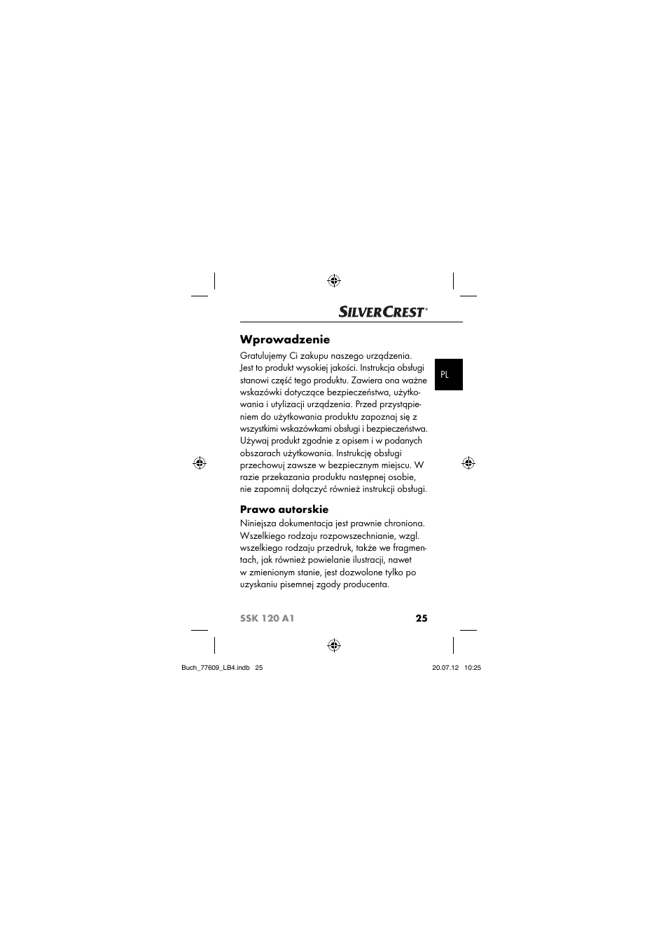 Wprowadzenie, Prawo autorskie | Silvercrest SSK 120 A1 User Manual | Page 27 / 153