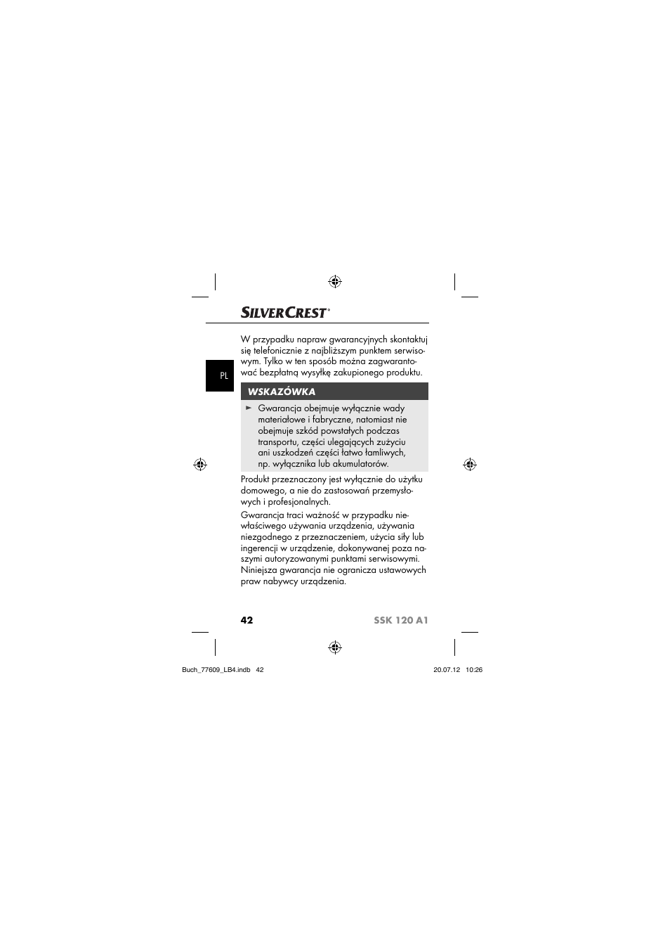 Silvercrest SSK 120 A1 User Manual | Page 44 / 153