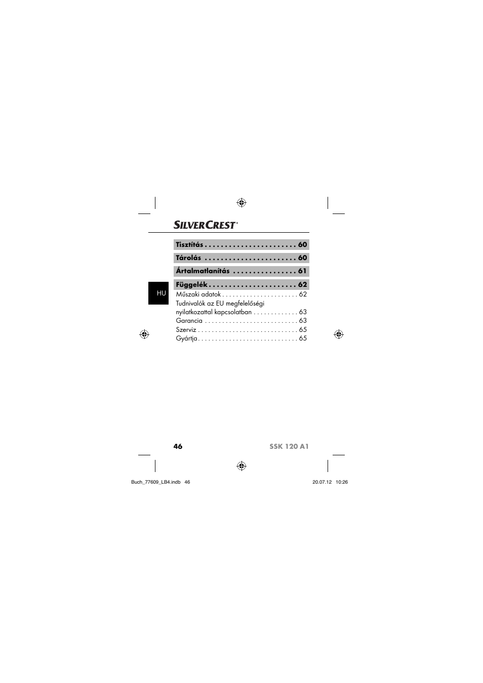 Silvercrest SSK 120 A1 User Manual | Page 48 / 153