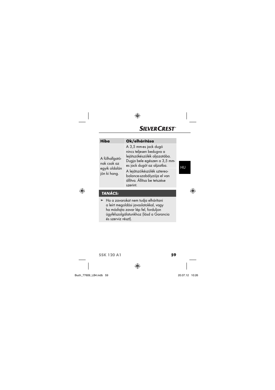 Silvercrest SSK 120 A1 User Manual | Page 61 / 153