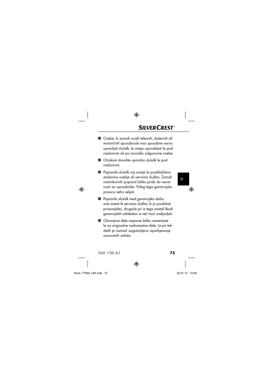 Silvercrest SSK 120 A1 User Manual | Page 75 / 153