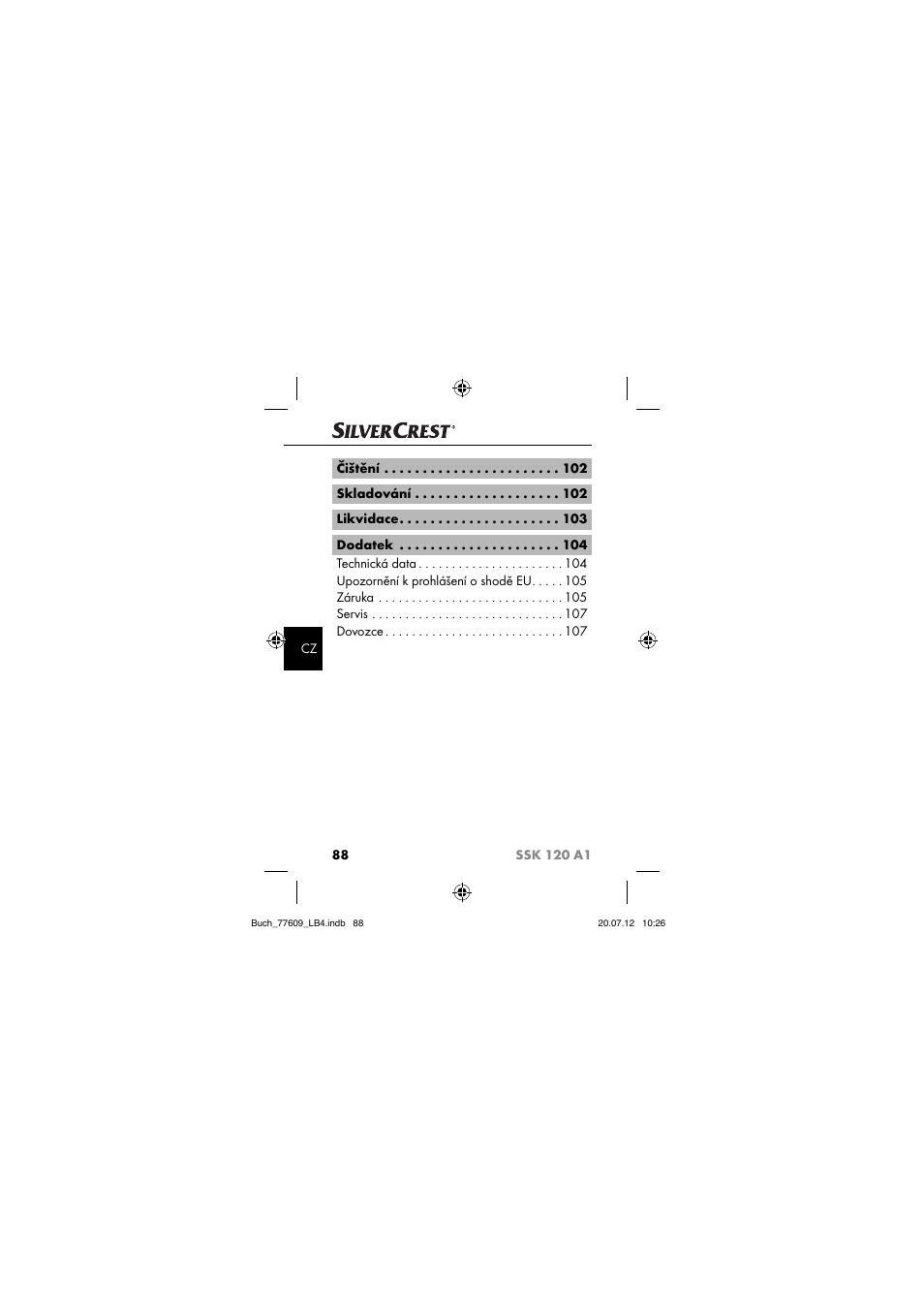 Silvercrest SSK 120 A1 User Manual | Page 90 / 153