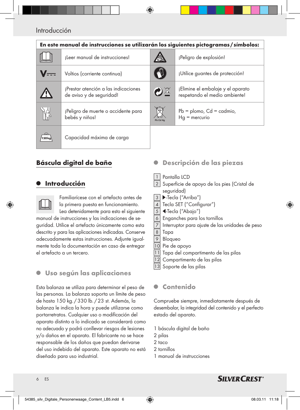 Silvercrest Digital Bathroom Scale User Manual | Page 2 / 40