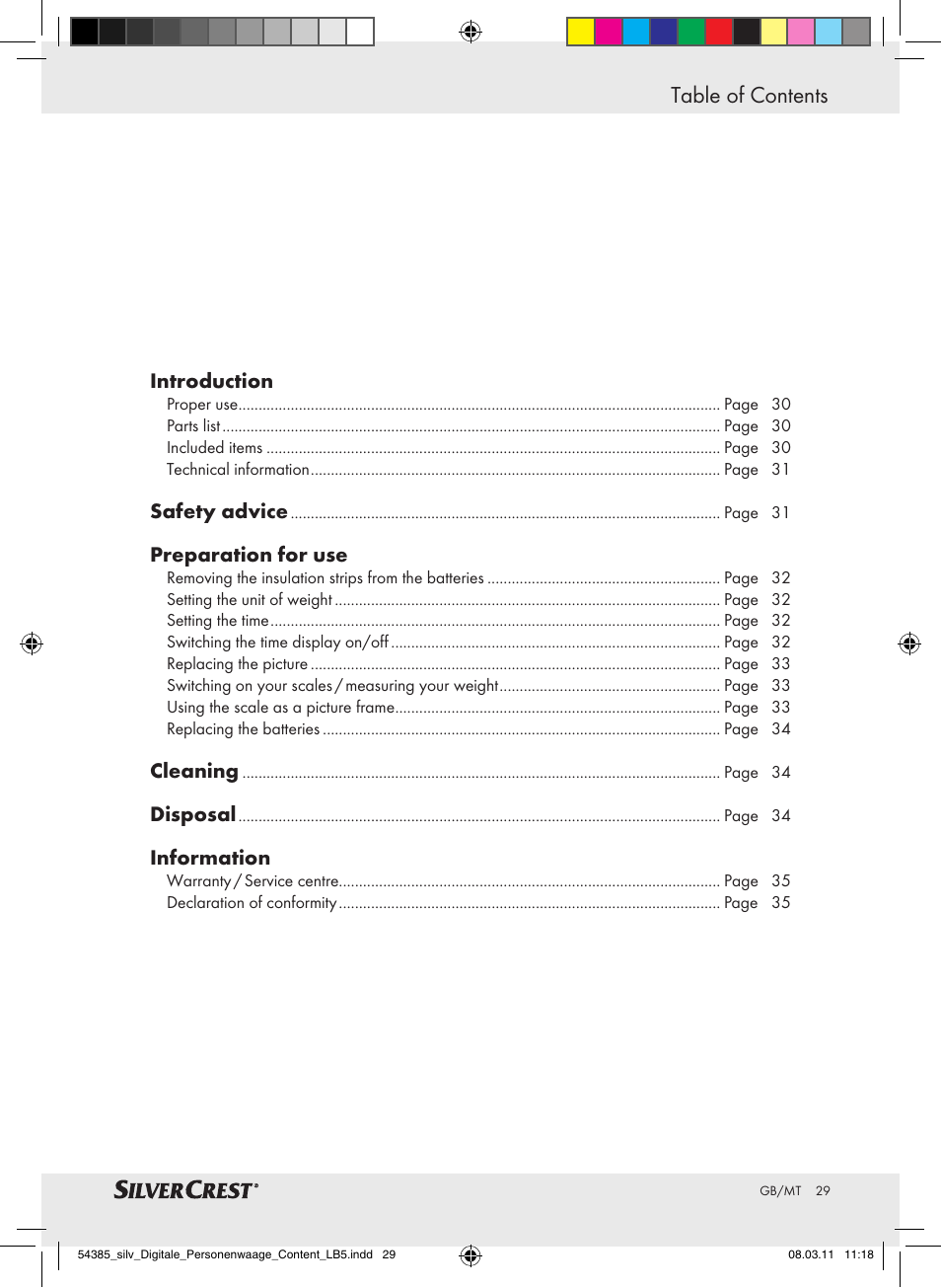 Silvercrest Digital Bathroom Scale User Manual | Page 25 / 40