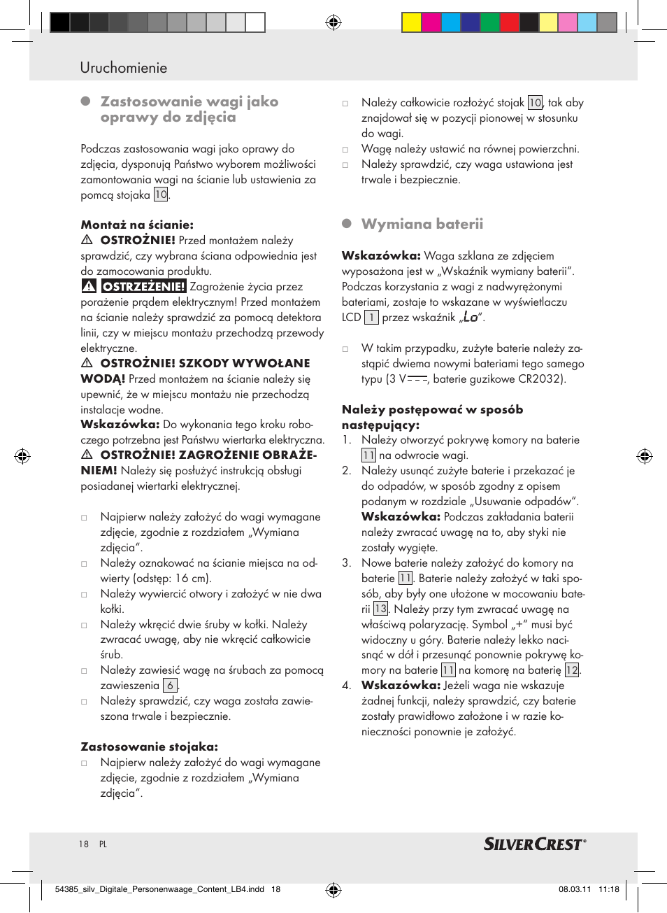 Czyszczenie / usuwanie / informacje uruchomienie, Zastosowanie wagi jako oprawy do zdjęcia, Wymiana baterii | Silvercrest Digital Bathroom Scale User Manual | Page 14 / 56