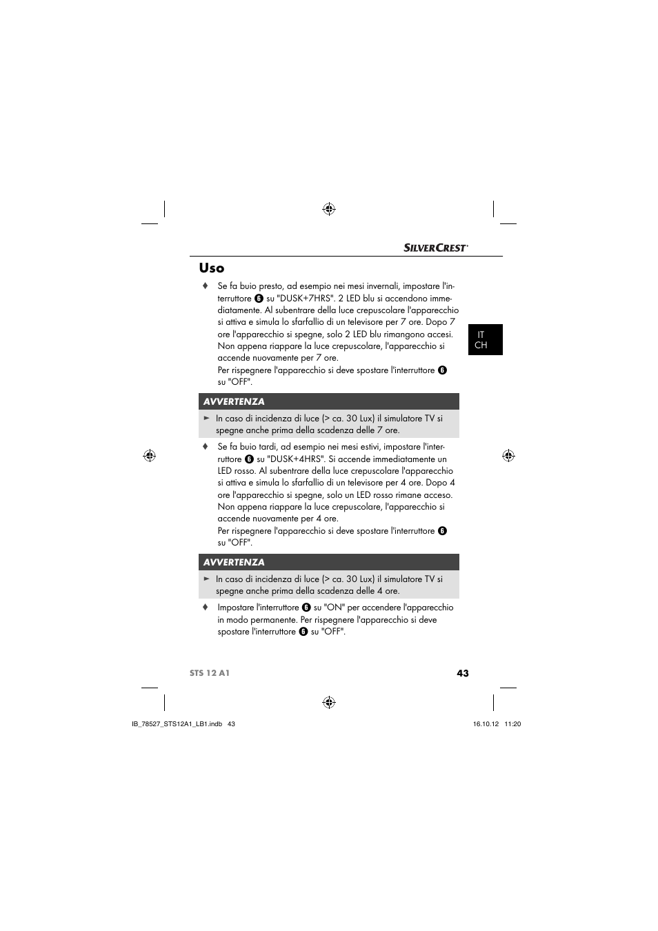Silvercrest STS 12 A1 User Manual | Page 46 / 64