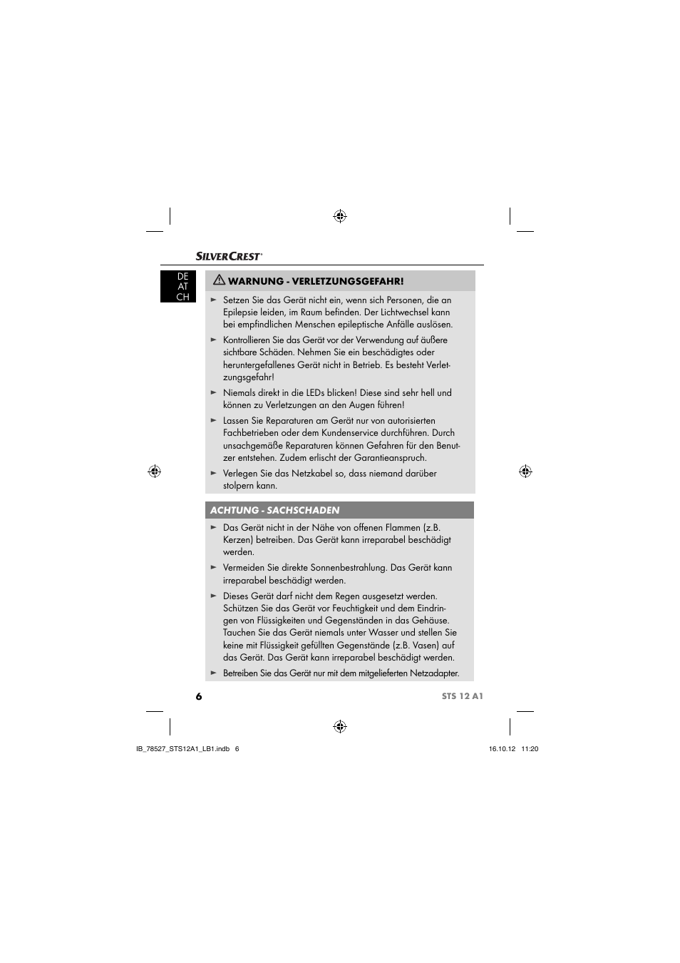 Silvercrest STS 12 A1 User Manual | Page 9 / 64