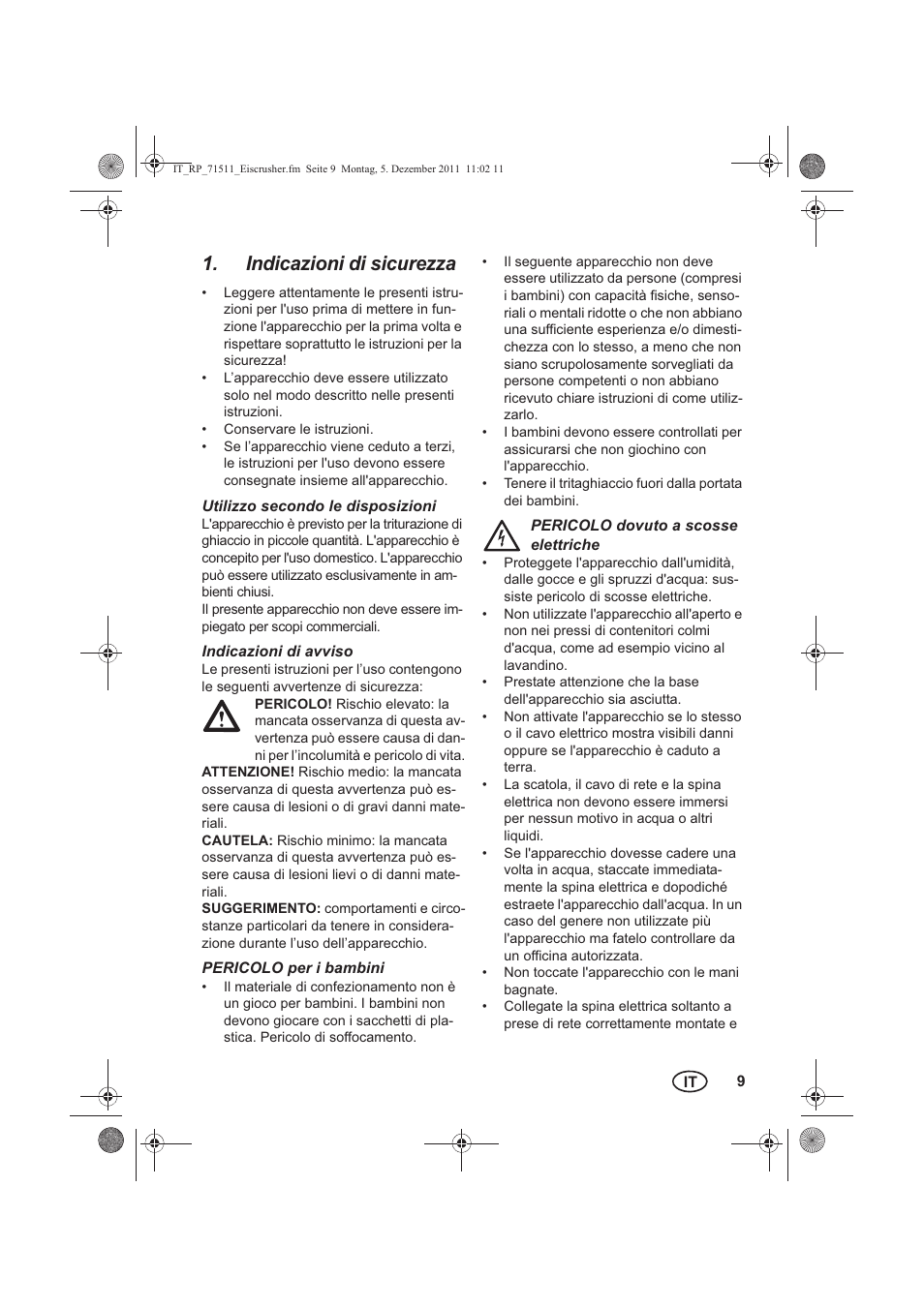 Indicazioni di sicurezza | Silvercrest SEC 60 A1 User Manual | Page 11 / 38