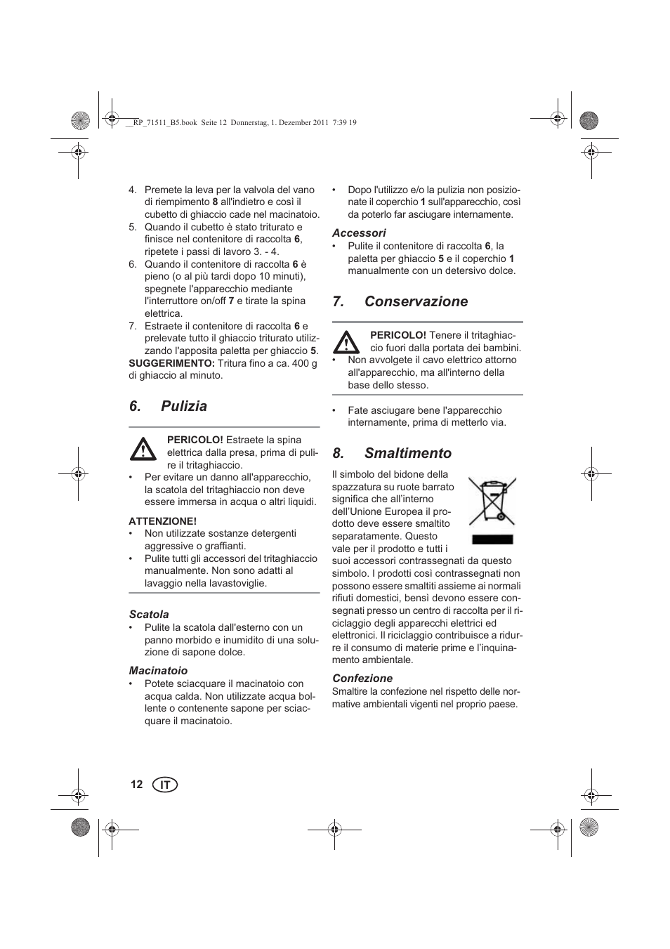 Pulizia, Conservazione, Smaltimento | Silvercrest SEC 60 A1 User Manual | Page 14 / 38