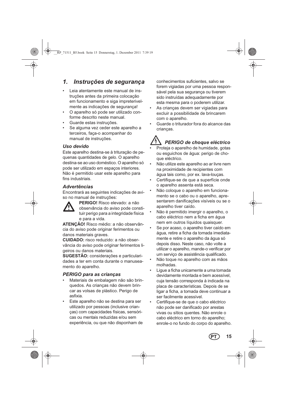 Instruções de segurança | Silvercrest SEC 60 A1 User Manual | Page 17 / 38