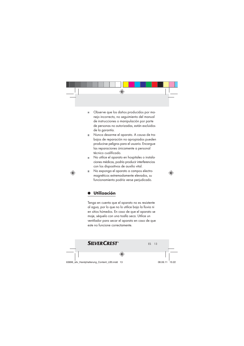 Utilización | Silvercrest Z30833 A / Z30833B User Manual | Page 11 / 64