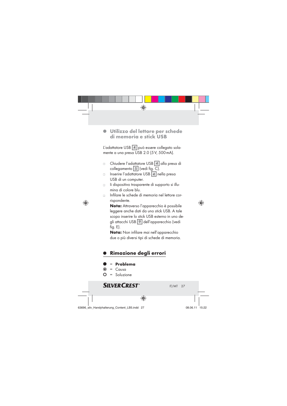 Rimozione degli errori | Silvercrest Z30833 A / Z30833B User Manual | Page 25 / 64