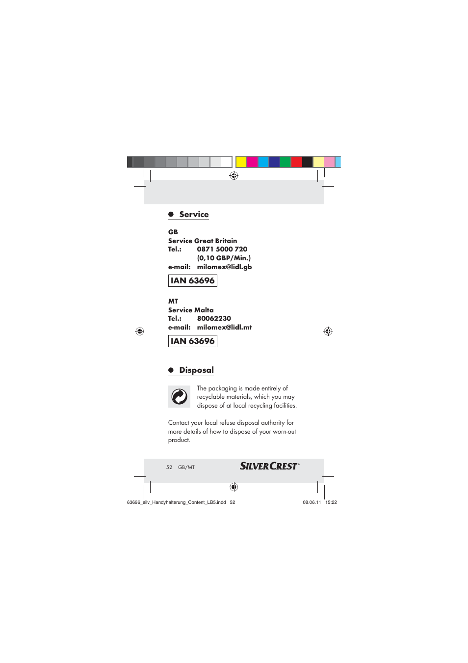 Silvercrest Z30833 A / Z30833B User Manual | Page 50 / 64