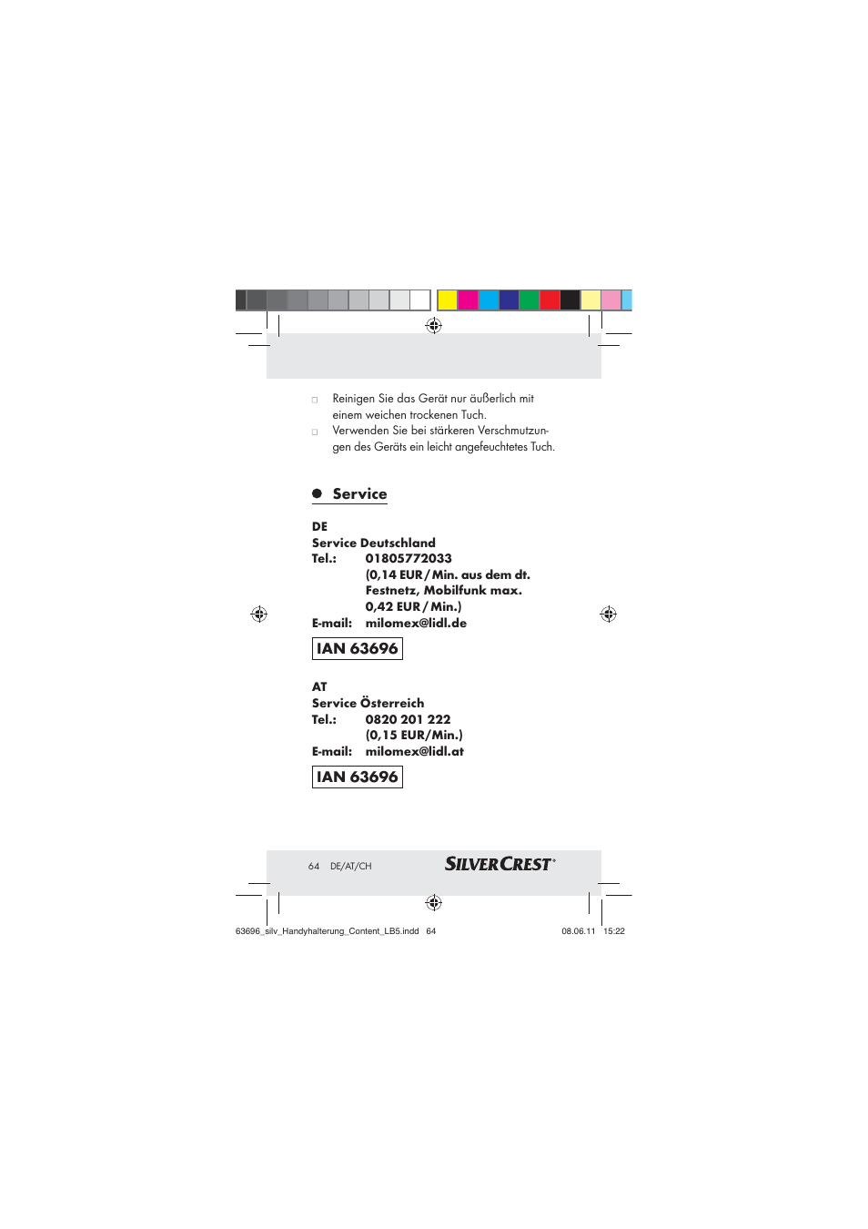 Silvercrest Z30833 A / Z30833B User Manual | Page 62 / 64