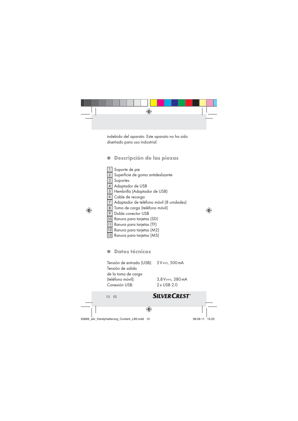 Descripción de las piezas, Datos técnicos | Silvercrest Z30833 A / Z30833B User Manual | Page 8 / 64