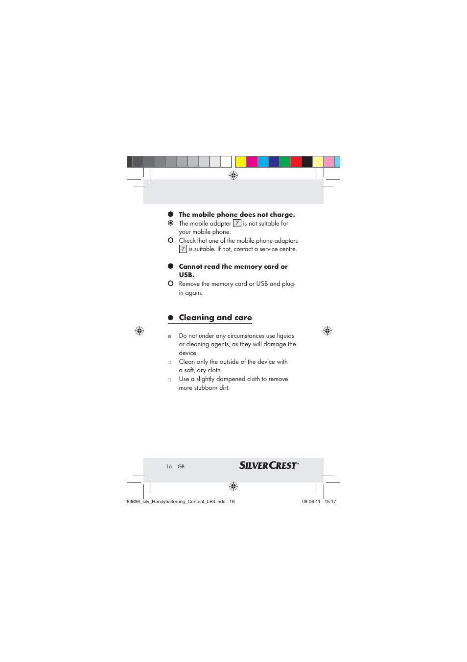 Cleaning and care | Silvercrest Z30833 A / Z30833B User Manual | Page 14 / 85