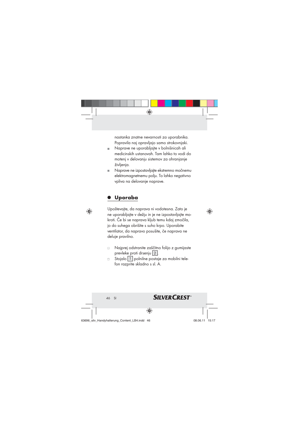 Uporaba | Silvercrest Z30833 A / Z30833B User Manual | Page 44 / 85