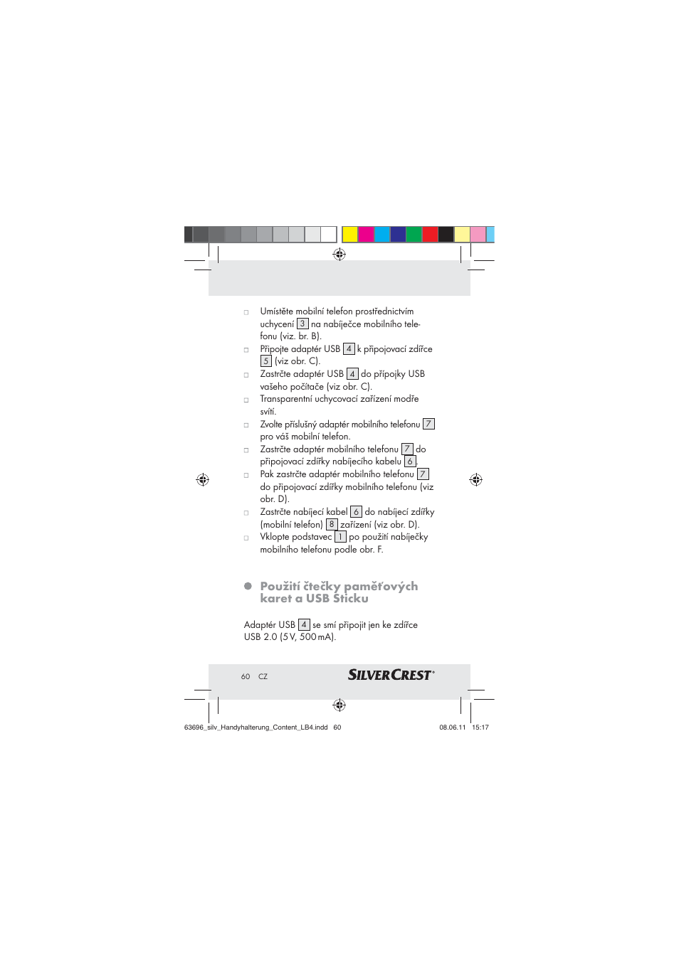 Použití čtečky paměťových karet a usb sticku | Silvercrest Z30833 A / Z30833B User Manual | Page 58 / 85