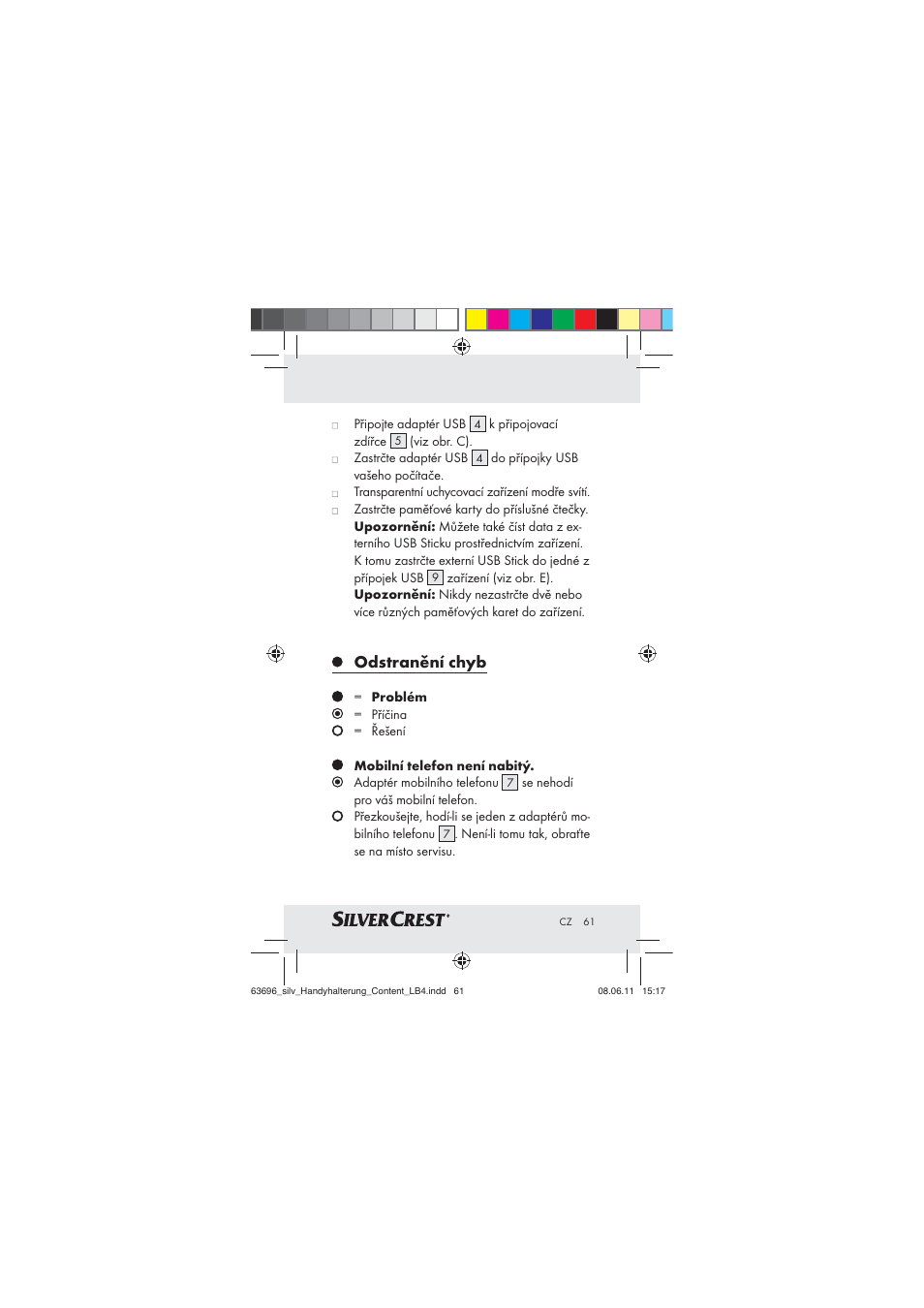 Odstranění chyb | Silvercrest Z30833 A / Z30833B User Manual | Page 59 / 85