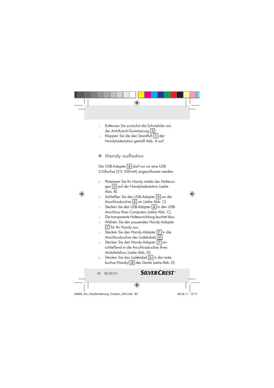 Handy auﬂaden | Silvercrest Z30833 A / Z30833B User Manual | Page 80 / 85