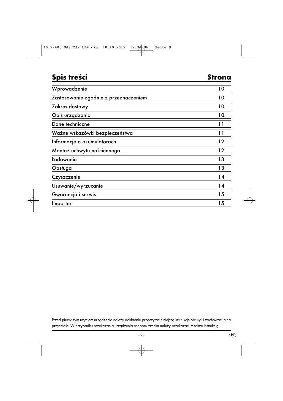 Silvercrest SAS 7.2 A2 User Manual | Page 12 / 47