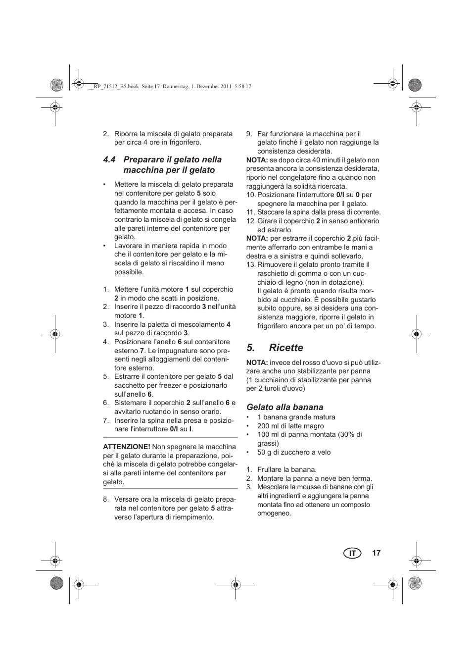 Ricette | Silvercrest SECM 12 A1 User Manual | Page 19 / 54