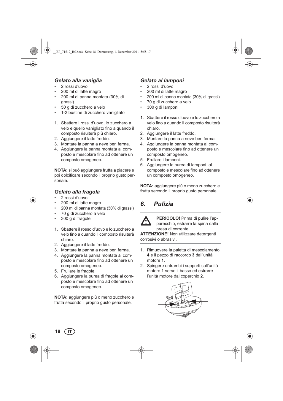 Pulizia | Silvercrest SECM 12 A1 User Manual | Page 20 / 54