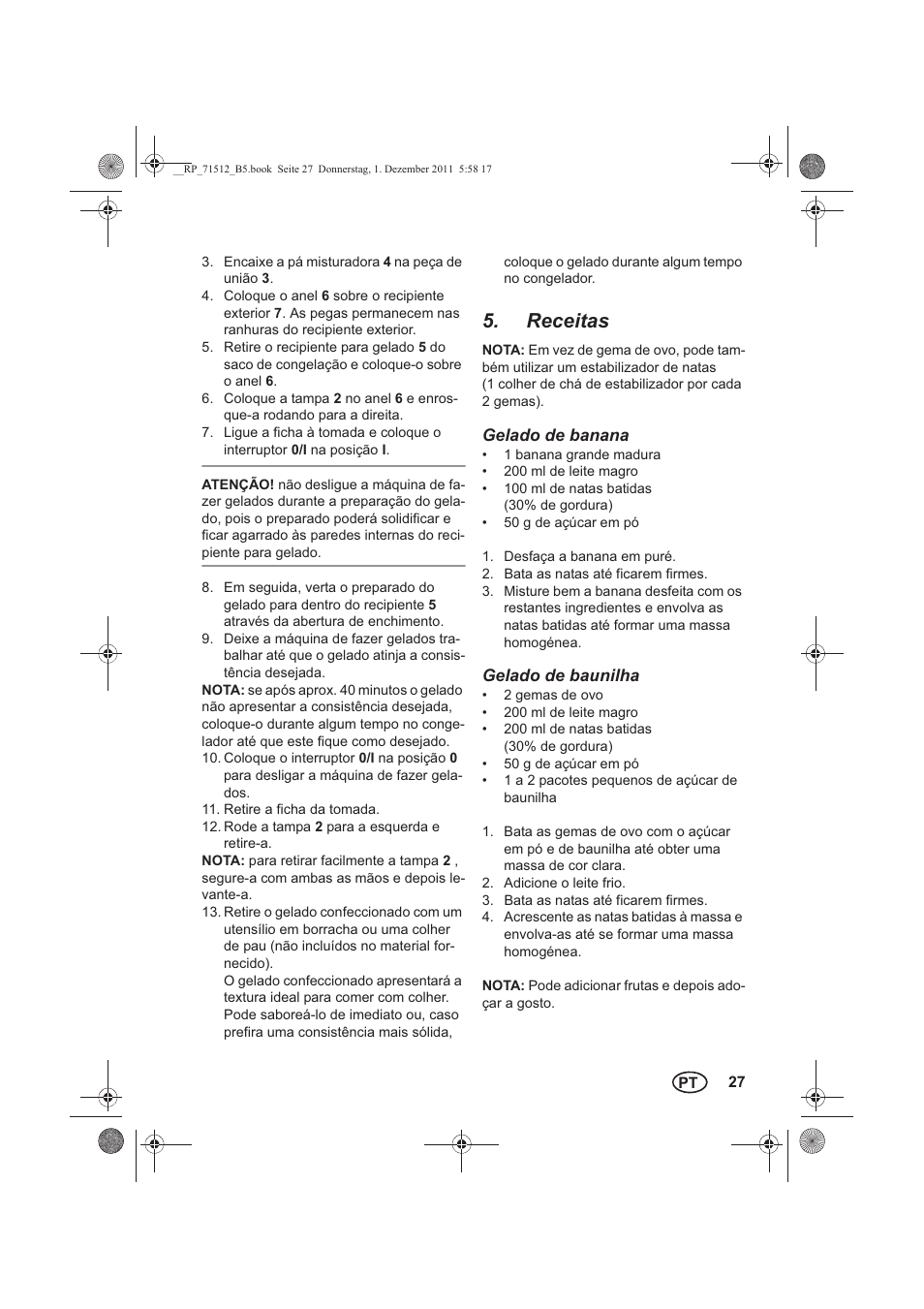 Receitas | Silvercrest SECM 12 A1 User Manual | Page 29 / 54